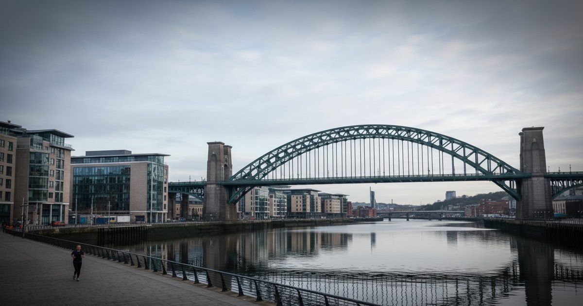 Newcastle Quayside with Tyne Bridge