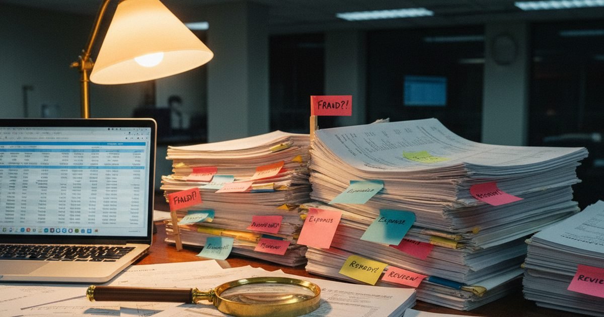 Forensic accounting investigation with bank statements and financial records