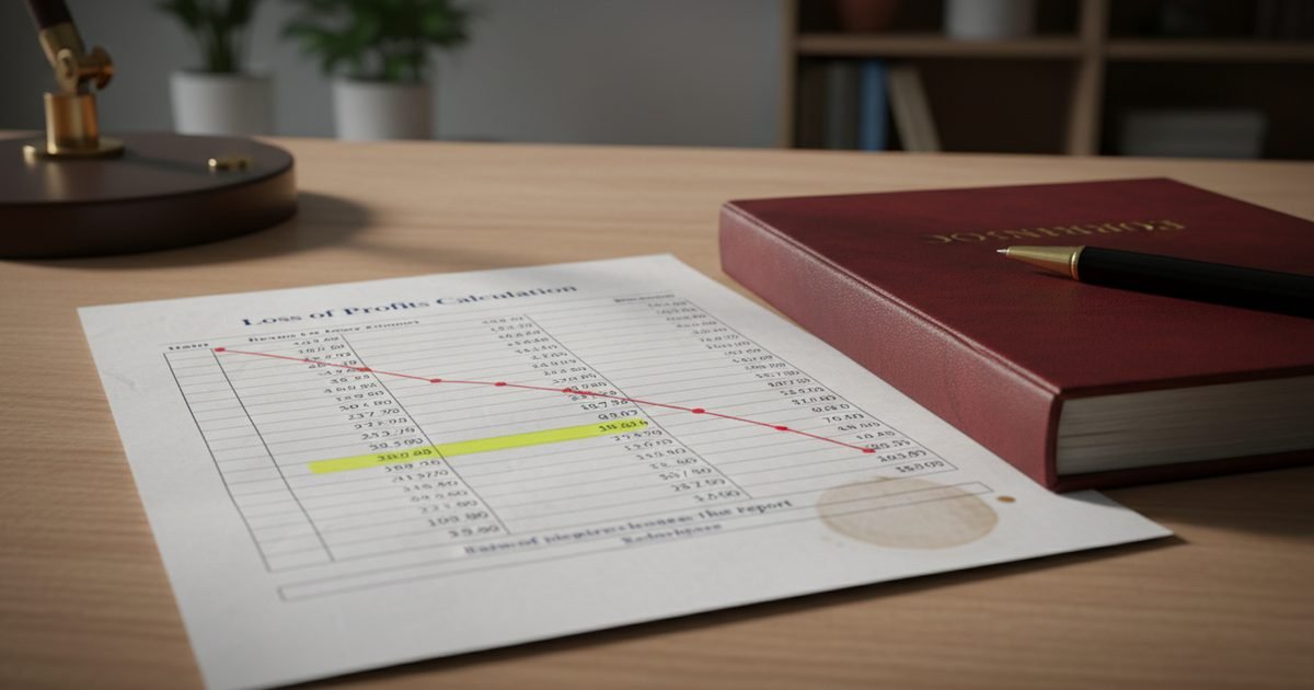 Loss of profits calculation report and revenue trend analysis